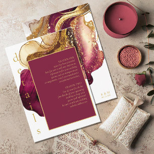 Abstract Sparkling Wedding Wine Red ID1018 Enclosure Card