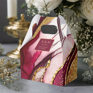 Abstract Sparkling Wedding Wine Red ID1018 Favour Box