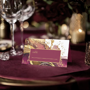 Abstract Sparkling Wedding Wine Red ID1018 Place Card