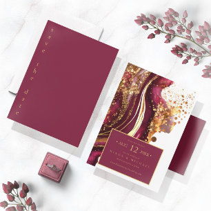 Abstract Sparkling Wedding Wine Red ID1018 Save The Date