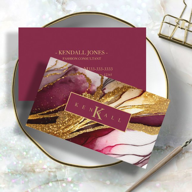 Abstract Sparkling Wine Red ID1018 Business Card (Creator Uploaded)