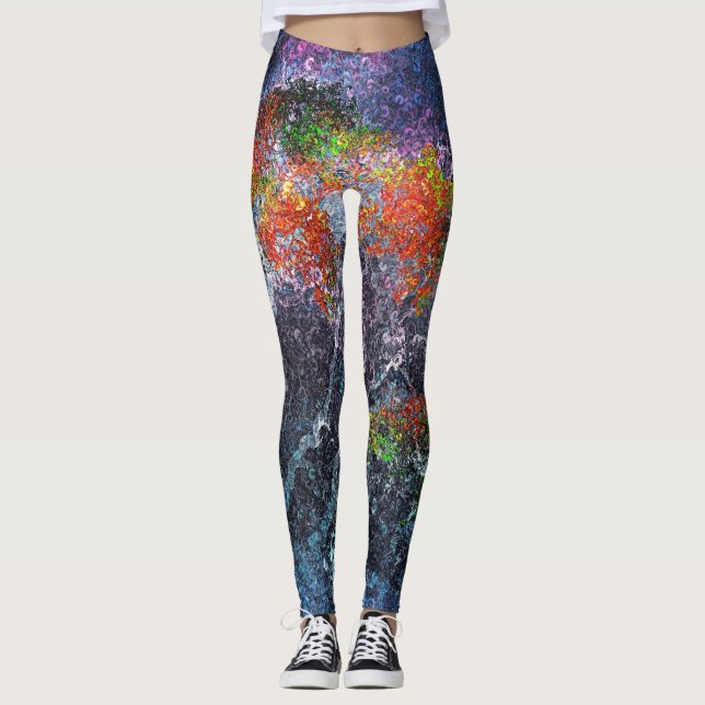 Abstract Sparkly Trees Leggings (Front)