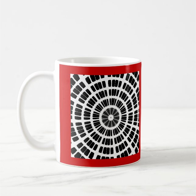 abstract spider web concentric pattern coffee mug (Left)