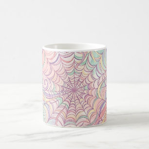 Abstract Spider Web Lace Pastel Ink Coffee Mug