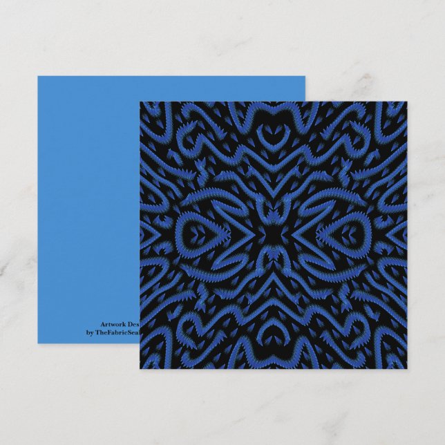 Abstract Spiny Crest Spiked In Blue Colors Pattern Card (Front/Back)