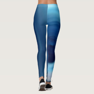 Abstract Spiral Blue Gradient Digital Art Leggings