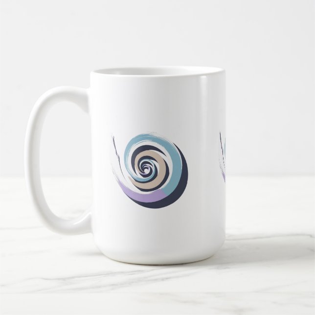 Abstract Spiral Brushstroke Vector – Meditative Pa Coffee Mug (Left)