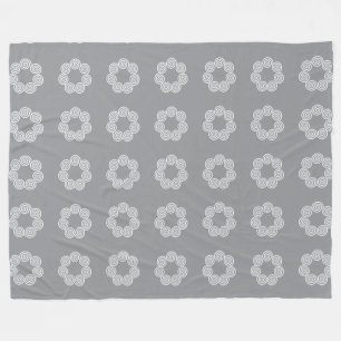 Abstract Spiral Circle Pattern on Grey Fleece Blanket