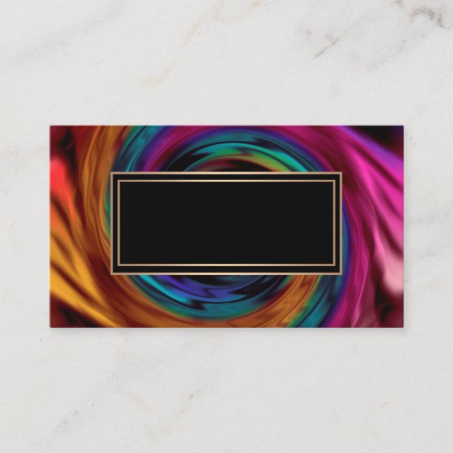 Abstract spiral, dark turquoise business card (Front)
