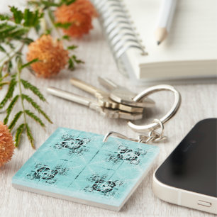 Abstract Spiral Delight Acrylic Key Ring