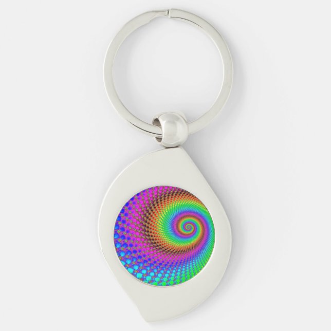 Abstract Spiral Fractal Key Ring (Front)