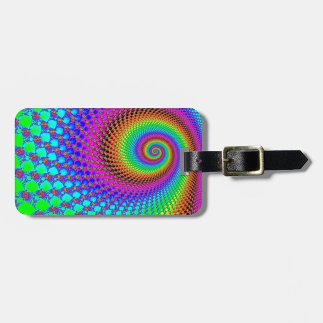 Abstract Spiral Fractal Luggage Tag (Front Horizontal)