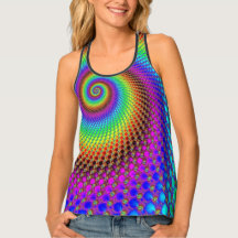 Abstract Spiral Fractal - neon coloured