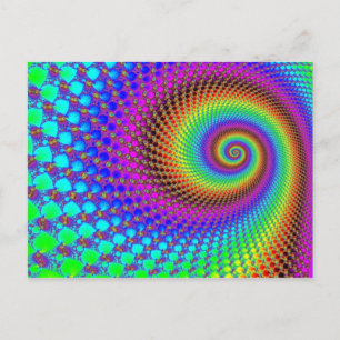 Abstract Spiral Fractal Postcard