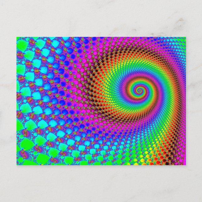 Abstract Spiral Fractal Postcard (Front)
