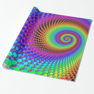 Abstract Spiral Fractal Wrapping Paper