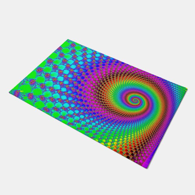 Abstract Spiral Fractal + your ideas Doormat (Angled)