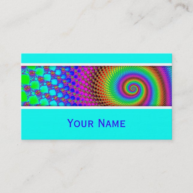 Abstract Spiral Fractal + your text Business Card (Front)