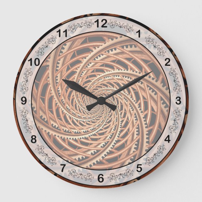 Abstract - Spiral - Mental roller coaster Large Clock (Front)