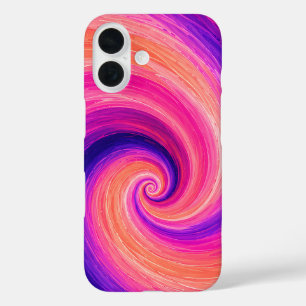 Abstract Spiral Paint Swirl Pattern iPhone 16 Case