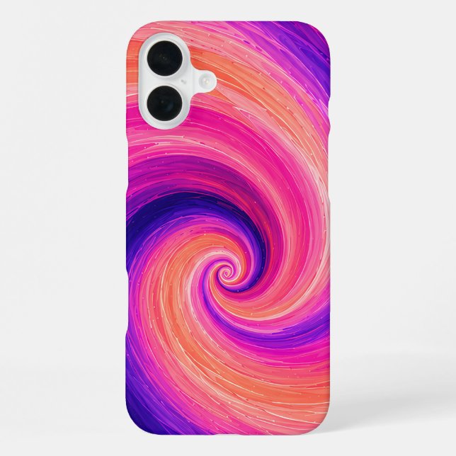 Abstract Spiral Paint Swirl Pattern iPhone Case (Back)