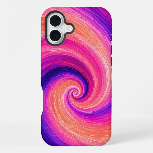 Abstract Spiral Paint Swirl Pattern iPhone Case (Back)