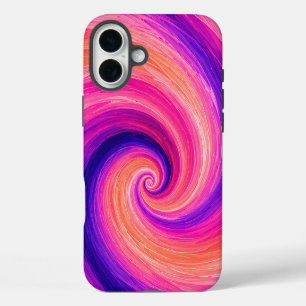 Abstract Spiral Paint Swirl Pattern iPhone 16 Plus Case
