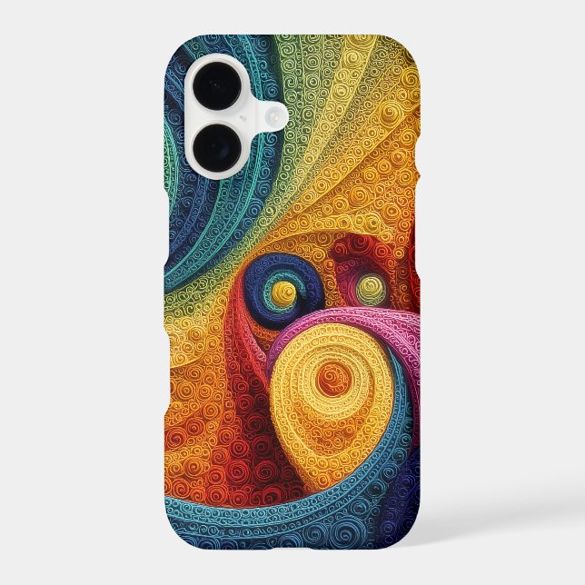 Abstract Spiral Pattern Colorful 3D Swirl Texture (Back)