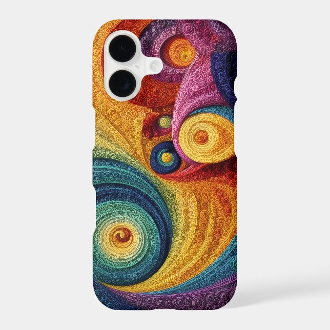 Abstract Spiral Pattern Colourful 3D Swirl Texture (Back)