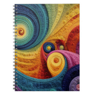 Abstract Spiral Pattern Colourful 3D Swirl Texture Notebook