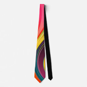 Abstract spiral rainbow colorful design tie