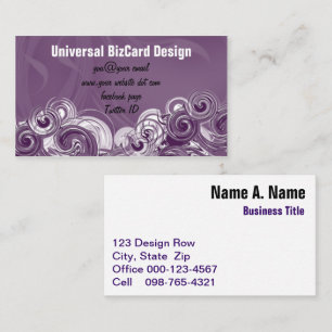 Abstract Spiral Rolling Purple White Geometric Business Card