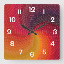 Abstract Spiral Tiles Red Yellow Orange