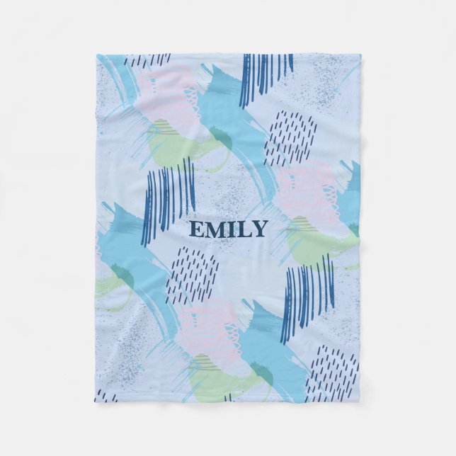 Abstract Spirals And Lines Fleece Blanket (Front)