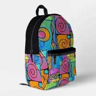 Abstract Spirals of Energy - seamless pattern 14 Printed Backpack
