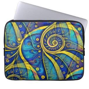 Abstract Spirals of Energy - seamless pattern 1 Laptop Sleeve
