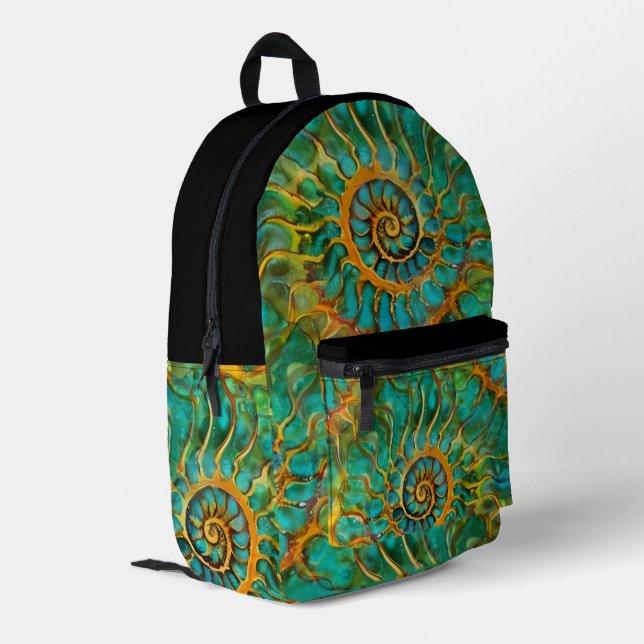Abstract Spirals of Energy - seamless pattern 5 Printed Backpack (Back Corner Left)