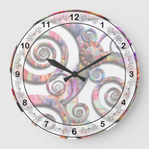 Abstract - Spirals - Wonderland Large Clock
