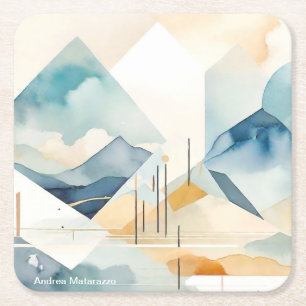 Abstract Spirit Square Paper Coaster