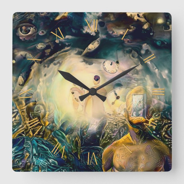 Abstract spiritual dreams square wall clock (Front)