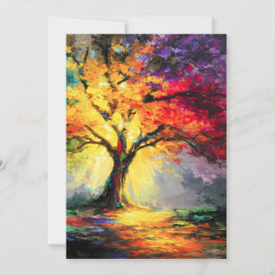 Abstract Spiritual Nature Tree of Life Announcement