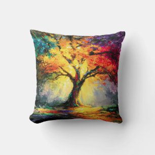 Abstract Spiritual Nature Tree of Life Cushion