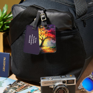 Abstract Spiritual Nature Tree of Life Luggage Tag
