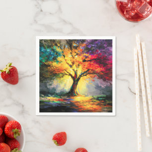 Abstract Spiritual Nature Tree of Life Napkin