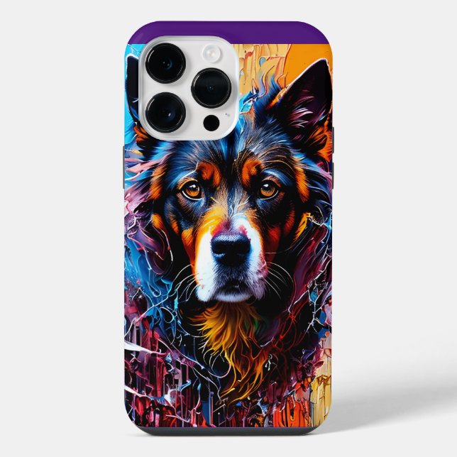 Abstract splash colour dog   iPhone case (Back)