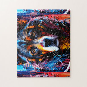 Abstract splash colour dog  jigsaw puzzle