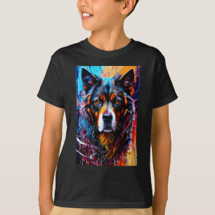 Abstract splash colour dog  T-Shirt
