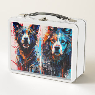 Abstract splash colourful dog Metal Lunchbox