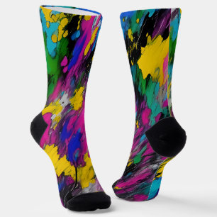 Abstract splash of paint socks