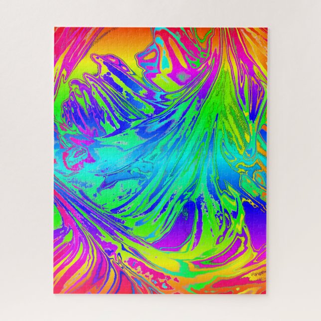 Abstract Splashing Rainbow Liquid Jigsaw Puzzle (Vertical)